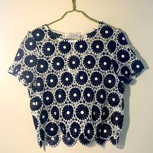 Sheer Pattern Crop Top